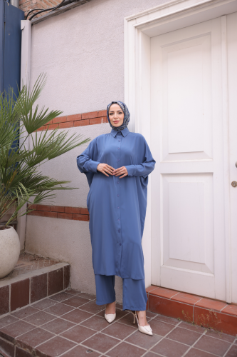 Sadezen İkili Takım  Mavi - 3003 - Kadeem Giyim