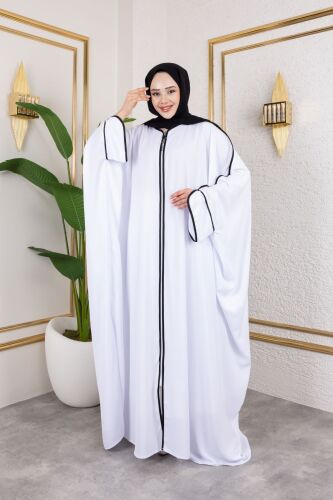 Sultan Abaya Dubai İpeği Beyaz -1002 - 17