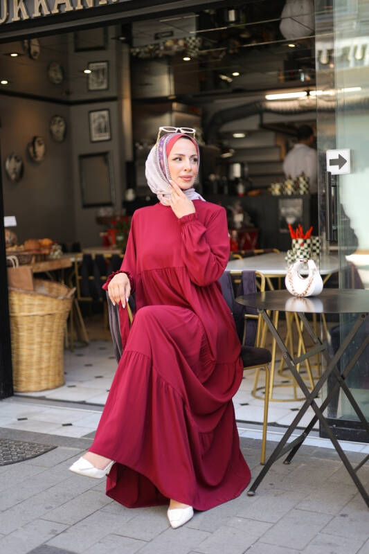 TALURA ELBİSE & Bordo - 8004 - 2