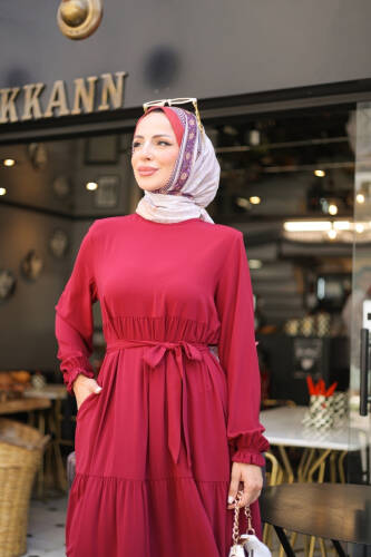 TALURA ELBİSE & Bordo - 8004 - 4