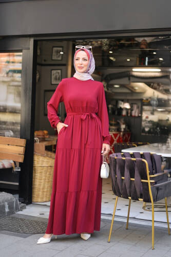 TALURA ELBİSE & Bordo - 8004 - 7