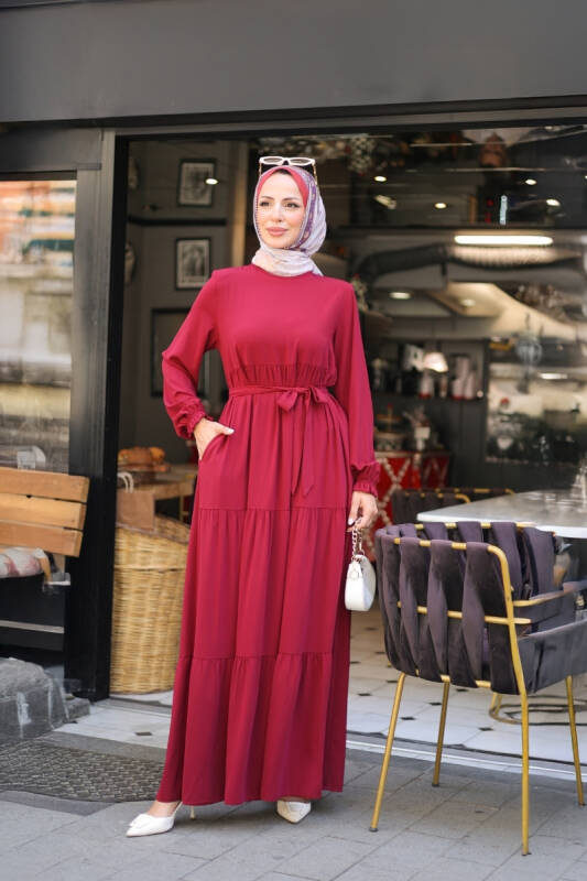 TALURA ELBİSE & Bordo - 8004 - 7