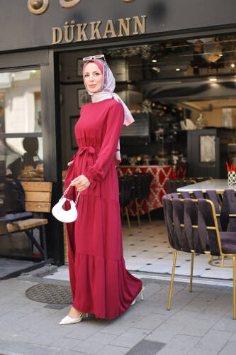 TALURA ELBİSE & Bordo - 8004 - 8