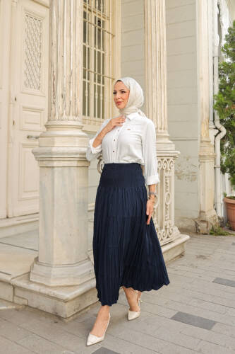Tivra Kat-Kat Maxi Etek Lacivert - 7777 - 3