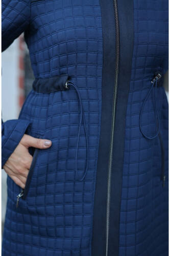 Zerina Kapitone Süet Kap Lacivert - 422527 - 6