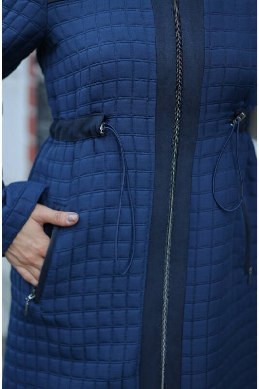 Zerina Kapitone Süet Kap Lacivert - 422527 - 6