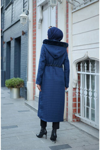 Zerina Kapitone Süet Kap Lacivert - 422527 - 8