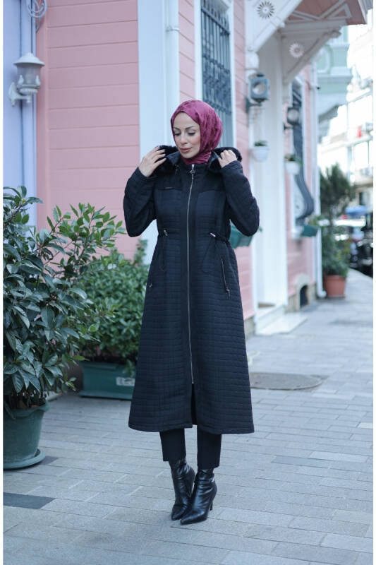 Zerina Kapitone Süet Kap Siyah - 422527 - 2