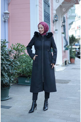 Zerina Kapitone Süet Kap Siyah - 422527 - 4