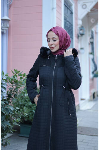 Zerina Kapitone Süet Kap Siyah - 422527 - 5