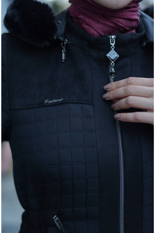 Zerina Kapitone Süet Kap Siyah - 422527 - 8