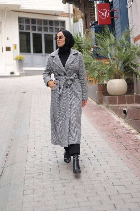 Zühre Kuşaklı Balık Sırtı Kaşe Füme - 7001 - 15