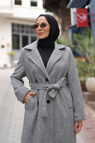 Zühre Kuşaklı Balık Sırtı Kaşe Füme - 7001 - 19