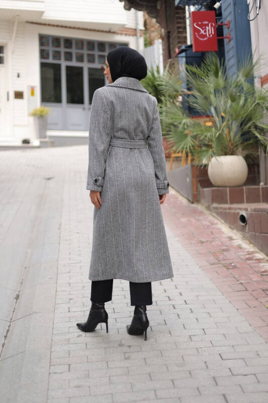 Zühre Kuşaklı Balık Sırtı Kaşe Füme - 7001 - 8